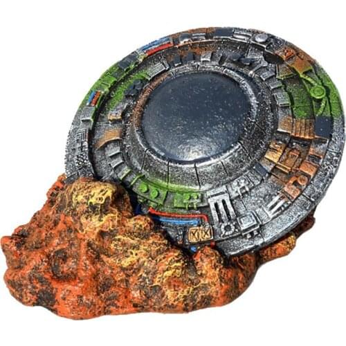 1Pc Emulation UFO Wreck Aquarium Landscaping Decorations Spaceship Resin Craft Fish Tank Ornament