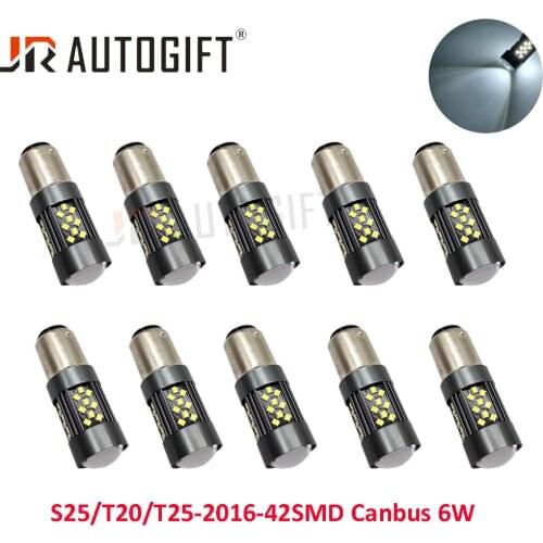 10PCS New Arrival CanBus S25 1156 BA15S P21W 2016 42LEDS 9V-24V BAY15D lamp T20 LED 7440 W21W W21/5W led Bulbs Turn Signal Light