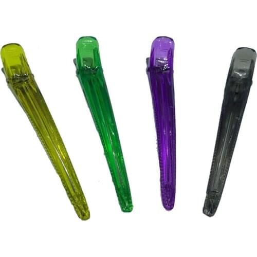 10pcs Transparent Sectioning Duckbill Clips Hairdressing Salon Hair Grip DIY Hair-Styling Clips Random Color