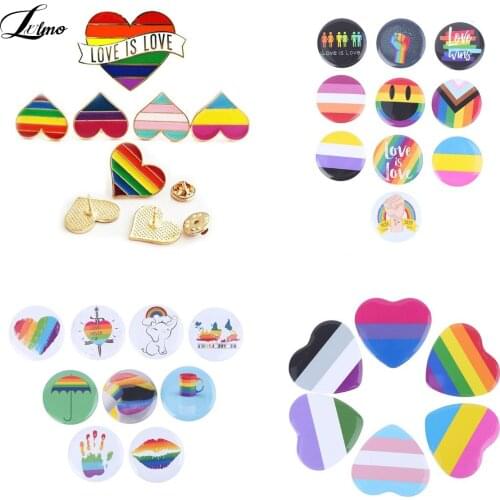 31 Styles Rainbow LGBT Brooch Cartoon Heart Flag Sheep Mouse Enamel Pins Lesbians Gays Pride Badge Lover Clothes Lapel Pin Gift