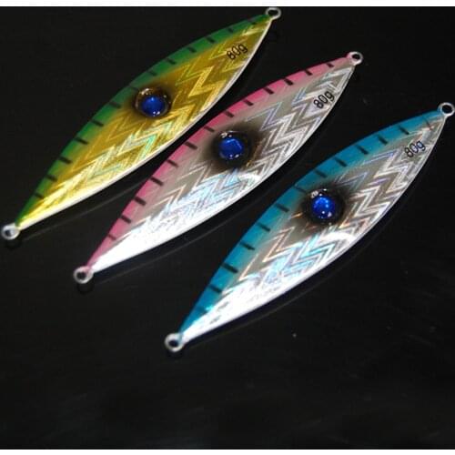 Fishing Deep sea Metal Jigging Jigbait Jig Lure Spoon Bass Night Noctilucent Hook Spinner baits 80g Free shipping