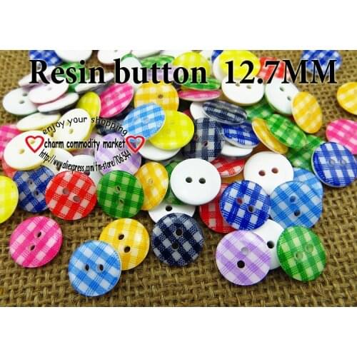 50PCS 12.7MM Colors Dot Button Shirt Pattern Dyed RESIN Sweater Buttons Coat Boots Sewing Clothes Accessories R-139