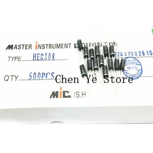 Free Shipping Rectifier Diode MIC HER103 104 105 HER107 HER108 203 204 205 207 208 HER302 303 304 305 307 308 DO-27 Schottky NEW