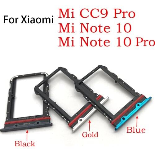 2PCS Nano SIM/ Micro SIM Card Tray Holder Micro SD Card Slot Holder Adapter For Xiaomi Mi Note 10 / CC9 CC 9 Pro