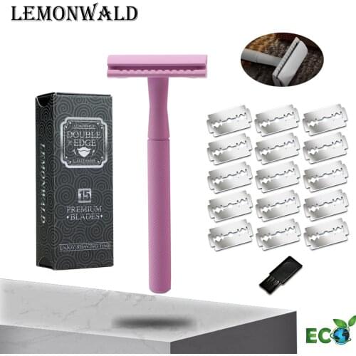Lemonwald Purple Metal Double-Edged Razor With 5 Blades, Safe Shaving For Men And Women, The Best Gift For Lovers