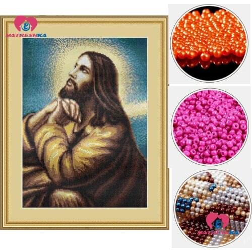 Diy beads embroidery Jesus beadwork decor beads cross stitch accessories beads embroidery beads needlework kreuzstich perlen