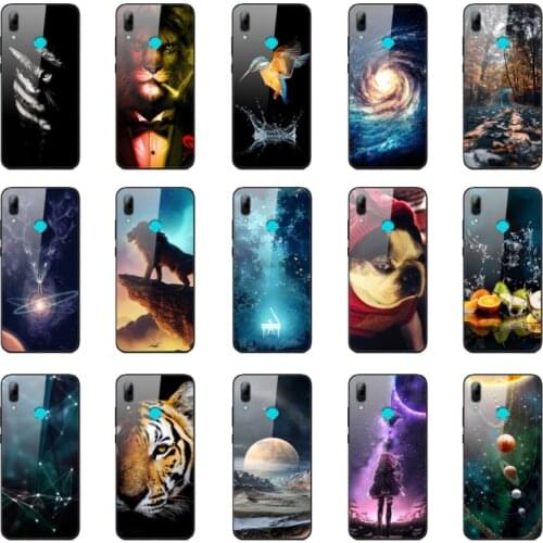 Phone Case For Huawei P Smart 2019 Glass Case Back Cover For Huawei P Smart 2019 POT-LX1 POT-LX3 Tempered Glass Case Cover Shell