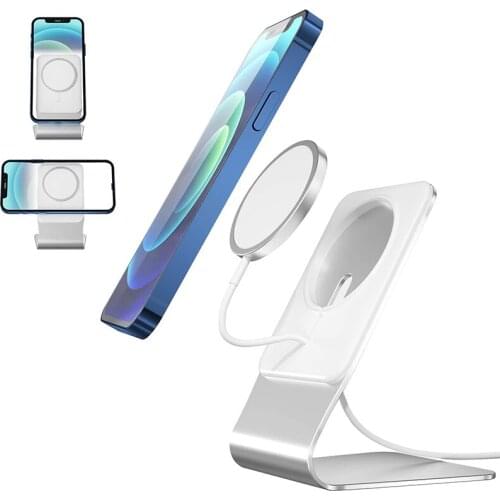 For iPhone 12 Pro Max 12Mini Magsafing Holder Magnetic Wireless Charging Stand Desk Aluminum Macsafe Mobile Bracket Support