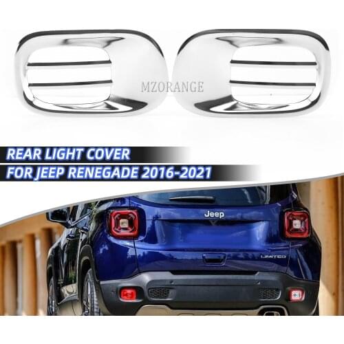 For Jeep Renegade 2016-2021 Rear Fog Light Decoration Cover Trim Foggy Lamp Hoods Guard Car Exterior Accessory Black Iron
