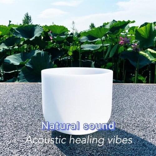 Throat chakra 8" G note Frosted Quartz Crystal Singing Bowls for meditation healing