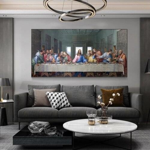 Leonardo Da Vincis The Last Supper Canvas Paintings Famous Art Prints and Posters Wall Art Pictures for Living Room Home Decor