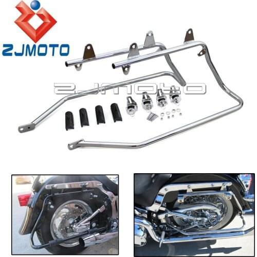 Chrome Steel Saddlebag Mounting Brackets Kit For Harley Softail Models Motorcycle Accessories Saddle Bag Hardware Support Kit