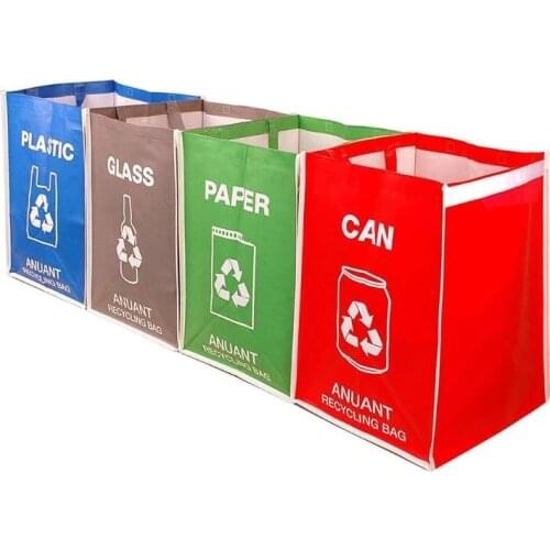 Kitchen Separate Recycling Waste Bin Bags Recycle Garbage Trash Sorting Bins Organizer Waterproof Baskets Home Storage Trash Bag