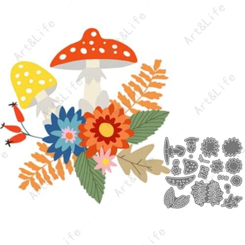 Beautiful Flower and Mushroom New Metal Cutting Dies Stencils for Making Scrapbooking Album Paper Cards Embossing Cut Die