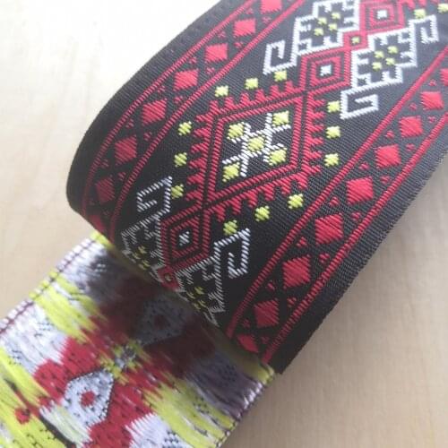 50mm 5cm 2' Rhombus Chinese Knot Red White Black Costume Curtain Laciness Lace National Jacquard Ribbon Embroidery Woven Webbing