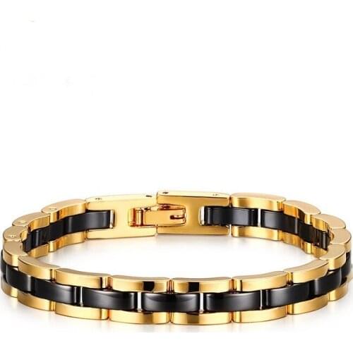 ARADOO Tungsten steel and ceramic mens fashion bracelet holiday gifts