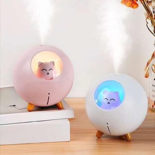 Cute Cat Mini Air Humidifier 220ml 7 Colors Light USB Ultrasonic Aroma Diffuser Cool Mist Fogger Good Gift for Friends Child