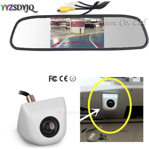 YYZSDYJQ 4.3" inch LCD Car Rear View Monitor mirror + Color Intelligent Dynamic Trajectory Backup BACKUP CAMERA Parking Camera
