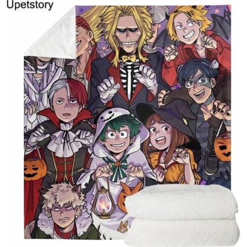 Upetstory Autumn Bedroom Soft Fleece Plush Blankets My Hero Academia 3D Print Travel/Home Warm Throw Blankets for Kids Adults