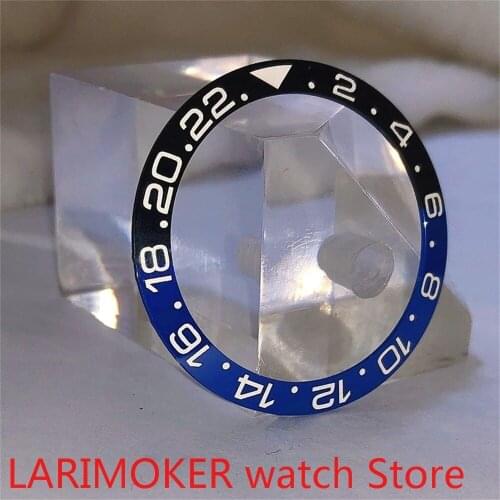 BLIGER brand new high-quality 38mm black blue rotating glass bezel, suitable for 40mm self-winding mens watches