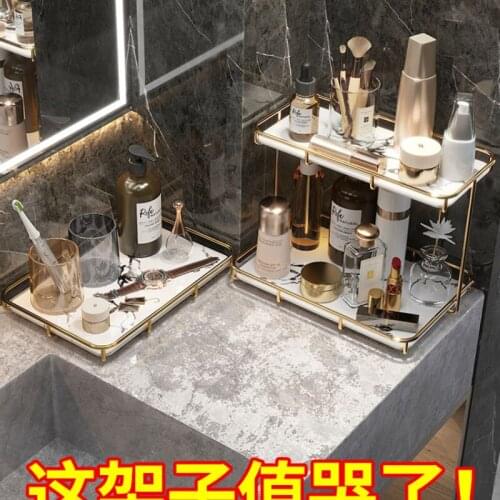 Wash table wall hanging toilet rack cosmetics rack toilet bathroom toilet table light luxury storage toilet