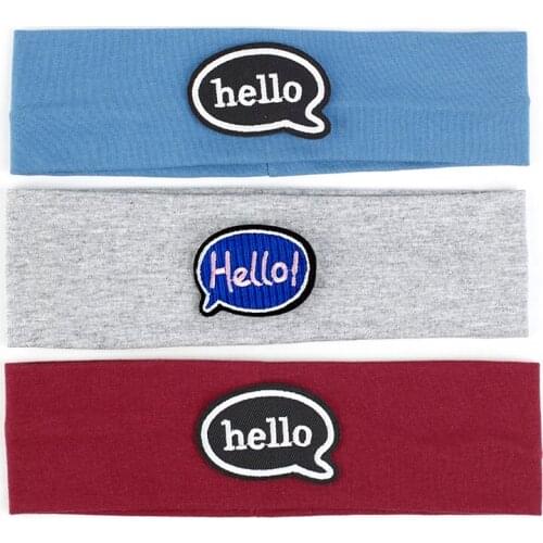 Head Wraps For 0-3 Years Kids Girl Flat Solid Headbands Kids bandage Baby Cartoon dialog pattern Headwear Boys Girls Hair Band