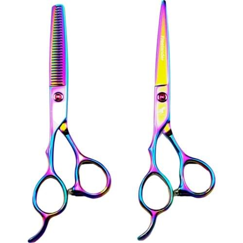 6.0 Inch Multi Color Left-handed Cutting Thinning Classical Style Of Professional Hair Scissors