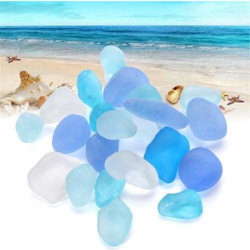 For Crafts jewelry making Sea Beach Glass Beads Bulk Blue Purple Jewelry Pendant Decor 10-16mm DIY Home Garden Wedding decor
