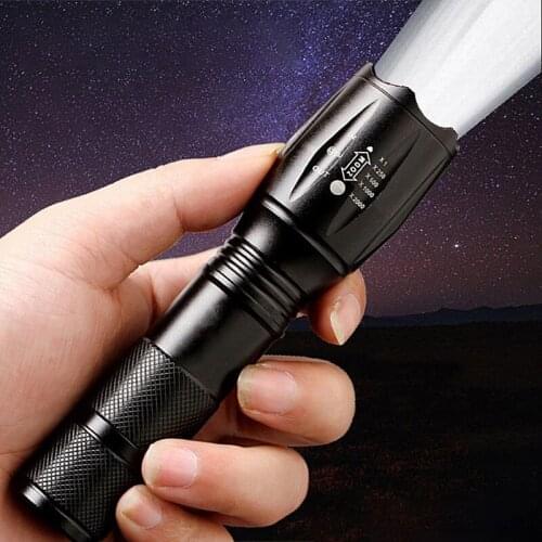 T6 LED Flashlight Battery Operated Portable Torch Outdoor Camping Tactical Flash Light Aluminum Alloy USB ReChargeable Lights