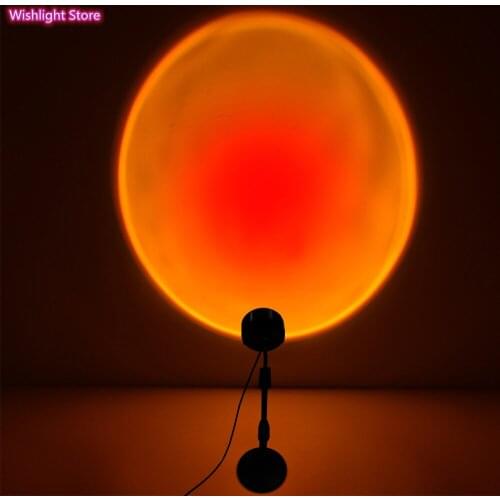 USB Rainbow Sunset Red Projector Led Night Light Sun Projection Desk Lamp for Bedroom Bar Coffee Store Wall Decoration Lighting