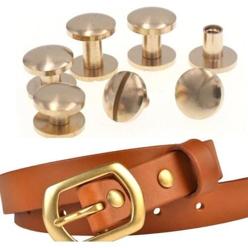 XUNZHE 30pcs 4-12mm Luggage Leather metal Craft Solid Screw Nail Rivet Double Curved shape Belt/strap Rivets great quality Coppe