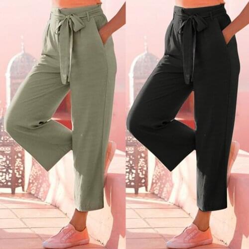 Women High Waist Pant Printing Easy Trousers Long Pants Boho Beach Pockets Pants Fashion Casual Daily Pants Pantalones De Mujer
