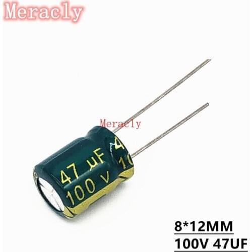 10PCS 100V 47UF Aluminum electrolytic capacitors Own factory long life High frequency and low resistance best quality 20