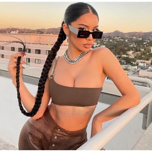 1829 2021 Summer New Chain Sling Tube Top Sexy Backless One-shoulder Blouse Fashion Solid Color Womens Vest Women Summer Top