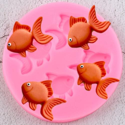 3D Fish Silicone Molds Fondant Cake Decorating Tools Cookie Baking Cupcake Topper Candy Polymer Clay Chocolate Gumpaste Moulds