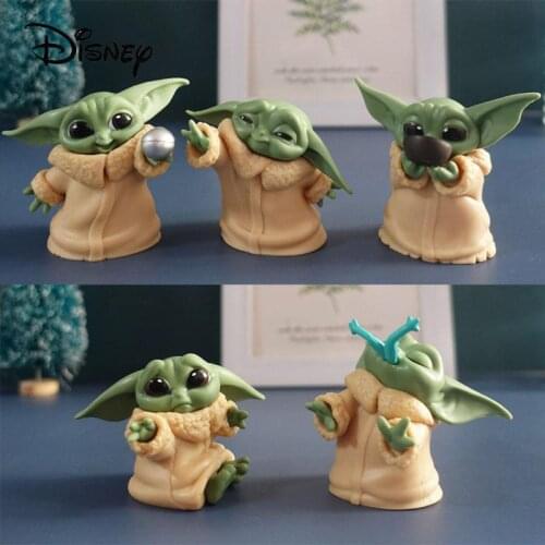 5pcs/set Star Wars Grogu Mandalorian 4-7cm Baby Yoda Bebe Doll Action Yoda Figure Toys Figuras Deco Ornaments Collection Model