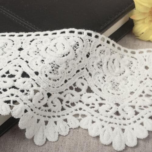 Hot selling 9cm thick high-quality cotton lace embroidery soluble straight edge accessories DIY craft materials