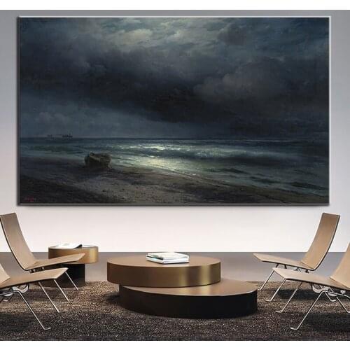Abstract Sea Wave Canvas Oil Painting Wall Art Poster and Prints Modern Seascape Picture For Living Room Home Cuadros Wall Decor