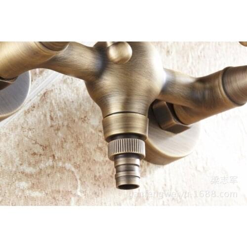 Antique full copper bathtub faucet shower faucet hot and cold taps bathroom shower set