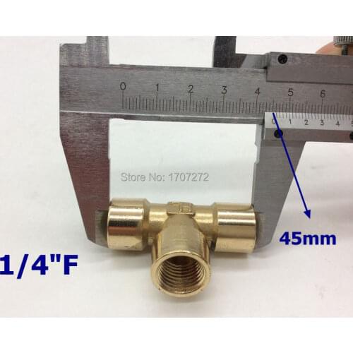 Free shipping Copper pipe fitting G1/4" female tee brass Pipe fitting, plumbing brass fittings, copper three contact