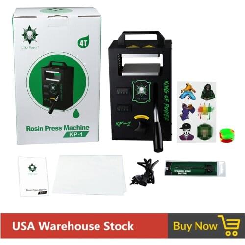 Hydraulic Rosin Press Machine 4Tons Power with Dual Temp Control Heating Plates Flower Wax Oil Pre Extracting Tool Kit 400W