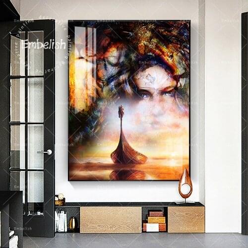 1 Pieces Large Boat On The Beach Posters For Living Room HD Canvas Oil Painting Home Decor Wall Pictures