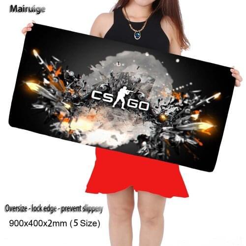 Mairuige Shop DIY Cs go mouse pad 90X40CM black laptop for dota league of legend player speed control keyboard gaming mouse pad