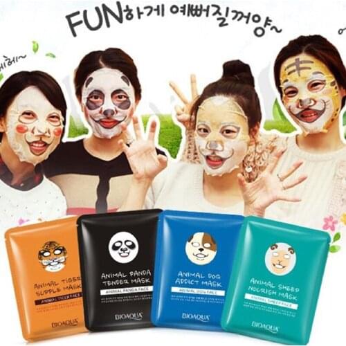 1PC Cute Tiger Panda Facial Mask Whitening Brighten Skin Moisturizing Oil Control Animal Face Masks Animal Mask Skin Care
