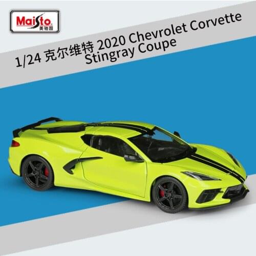 Maisto 1:24 Diecast 2020 Corvette Stingray Coupe Sport Car High Simulation Vehicle Alloy Metal Model Car