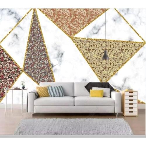 Papel de parede Marble mosaic geometric pattern modern 3d wallpaper mural,living room tv wall bedroom wall papers home decor