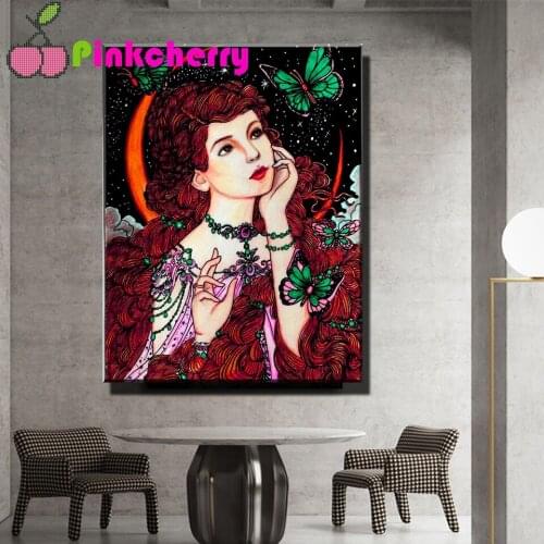 Full Square Round Drill Diamond Painting Woman Portrait Kits Diamond Embroidery Lady Mosaic Art Christmas Gift Home Decor k1224