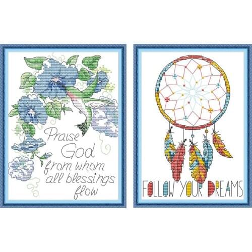 Cross Stitch Kits Dreamcatcher Printed 11ct 14ct Canvas Fabric Embroidery Home Decoration Cross Stitch Embroidery Needlework Set