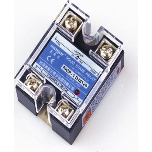 Normally Open Single-Phase Solid State Relay SSR MGR-1 D48120 120A Control DC - AC 24-480V