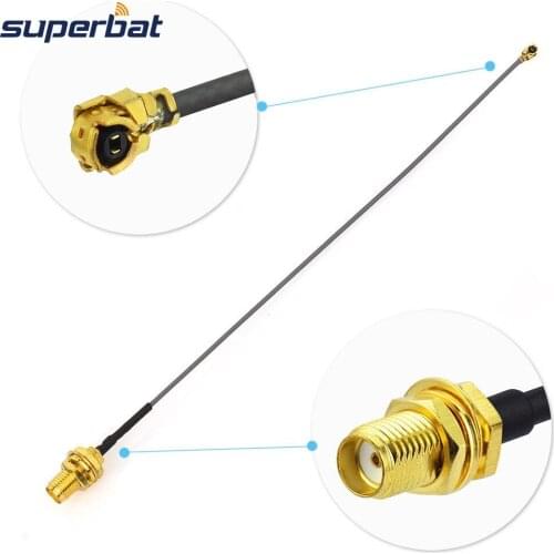 Superbat U.FL/IPX to SMA Jack Female Bulkhead Pigtail Cable Flexible 1.37 5cm for Ham Radio Digital TV GSM 3G 4G LTE GPS Antenna